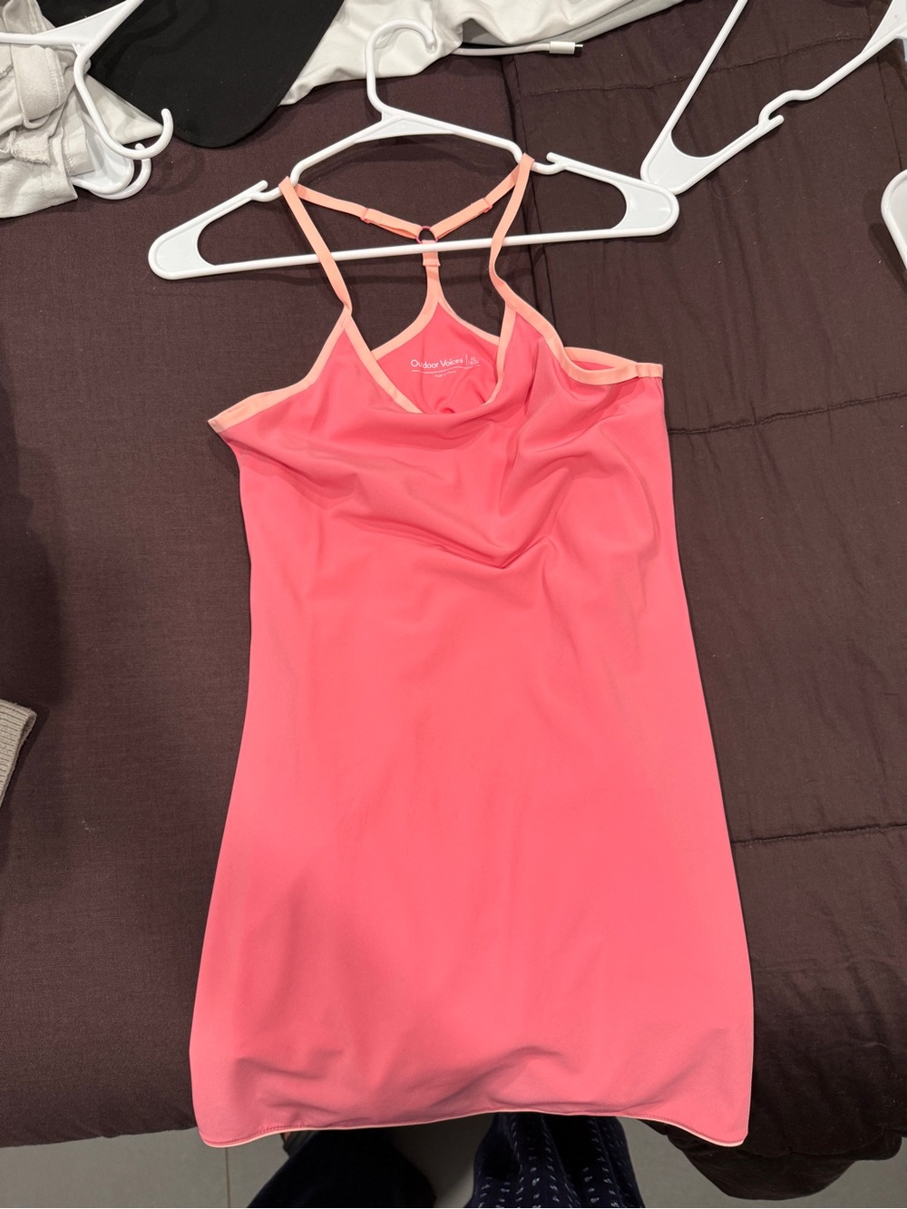 Outdoor Voices Coral Pink Racerback Mini Dress